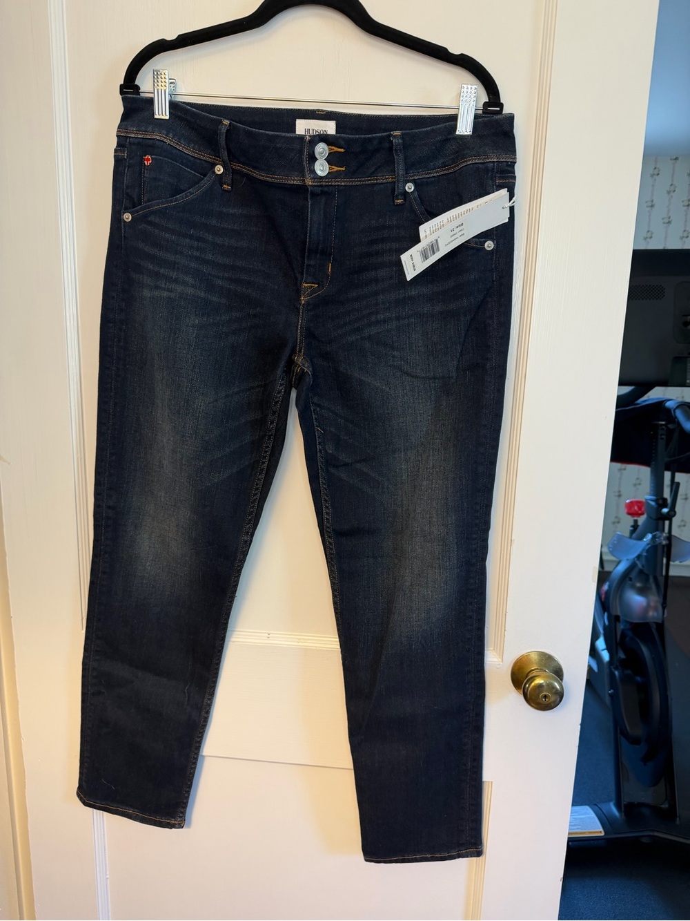 Hudson NWT Women's Collin Skinny Ankle Dark Wash Jeans Button Zip Size 31